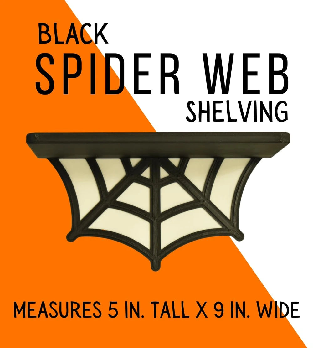 Spider Web Floating Shelf | Halloween Decor Shelf, 9" Wide – Made in USA