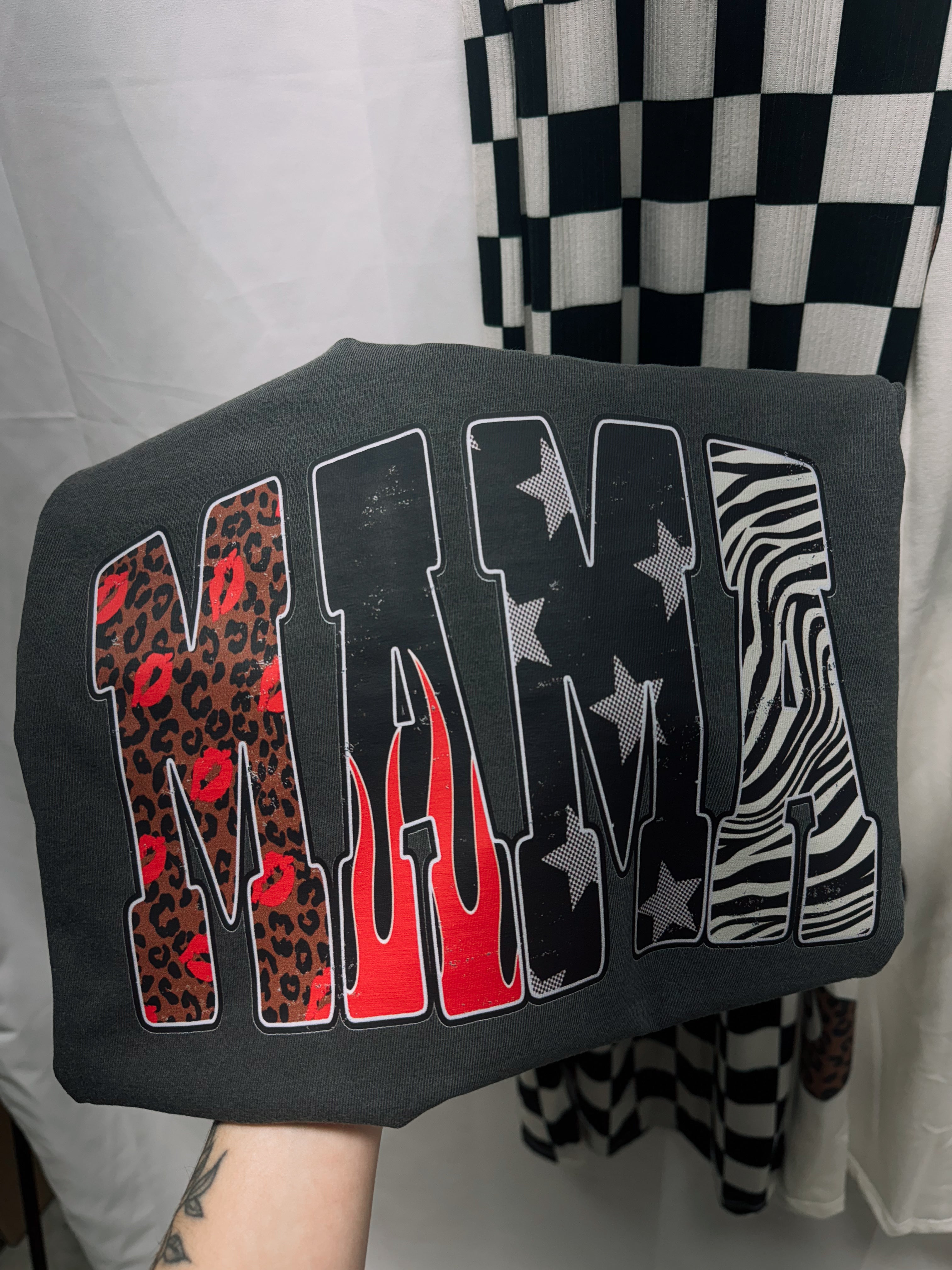 Leopard Lips & Flame Mama – Pepper Tee | Graphic T-Shirt for Moms