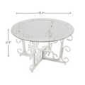 Leaf Base Metal Round Coffee Table, Tempered Glass Top Cocktail Table for Lounge, Leisure Living Room Furniture