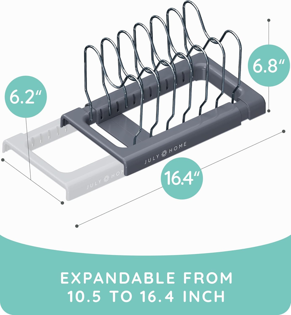 Expandable Lid Organizer, Gray