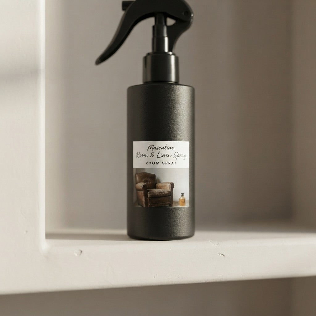 Bold & Masculine Room & Linen Spray – Trigger Spray | Cedarwood, Leather & Midnight Ice
